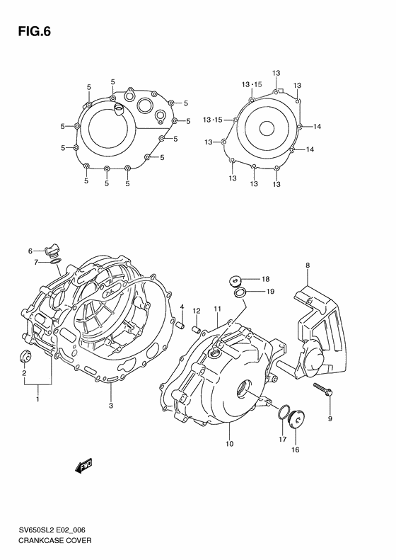 Crankcase cover ass`y (v