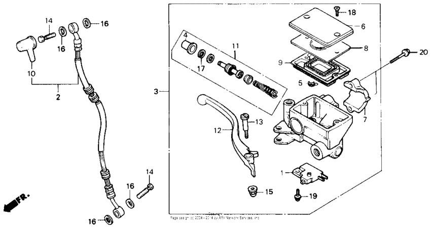 Front brake master cylinder