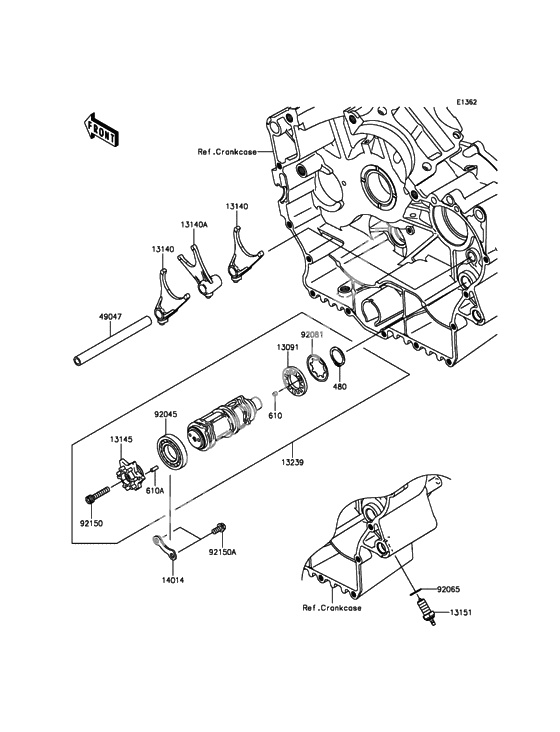 Gear change drum/shift fork(s)