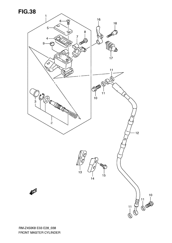 Front master cylinder              

                  Rm-z450k8/k9/l0