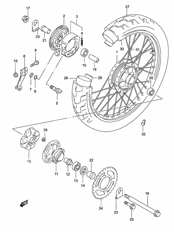 Rear wheel complete assy