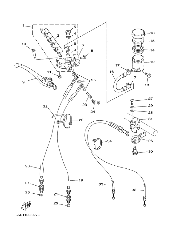 Front master cylinder