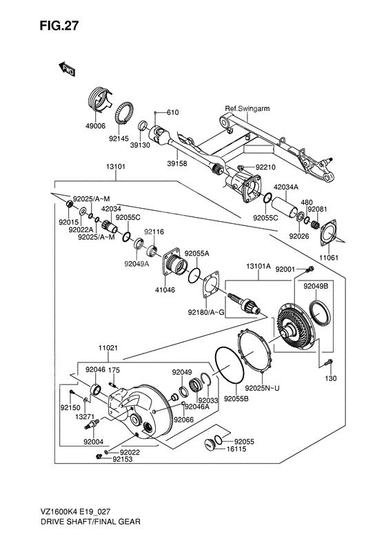 Drive shaft/final gear