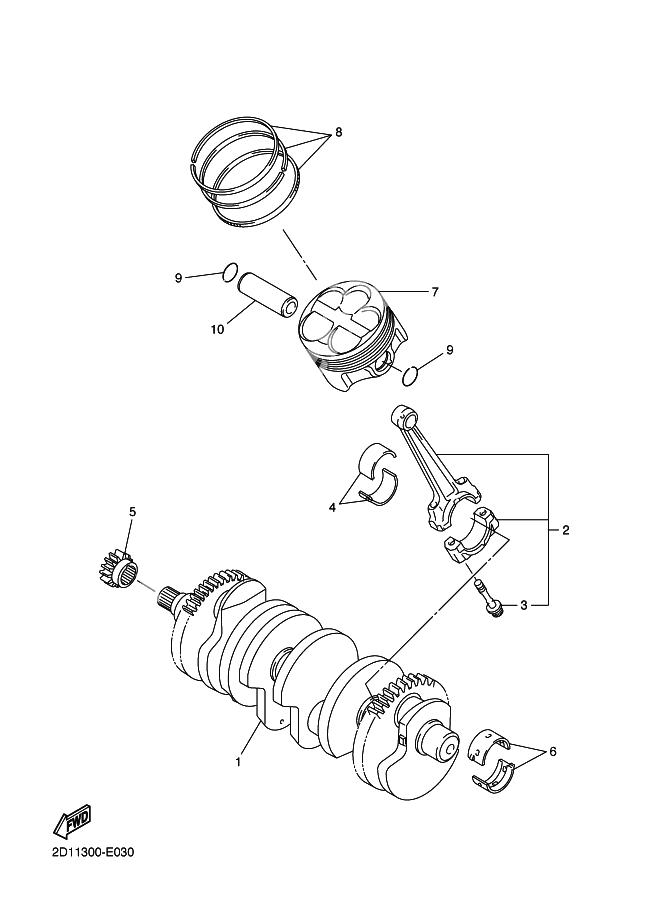 CRANKSHAFT AND PISTON