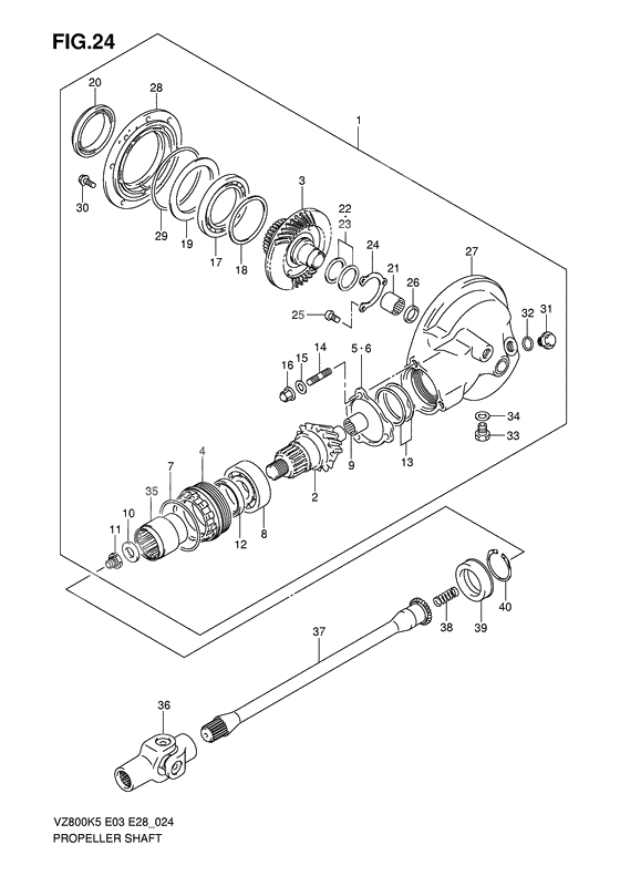 Propeller shaft - final drive gear