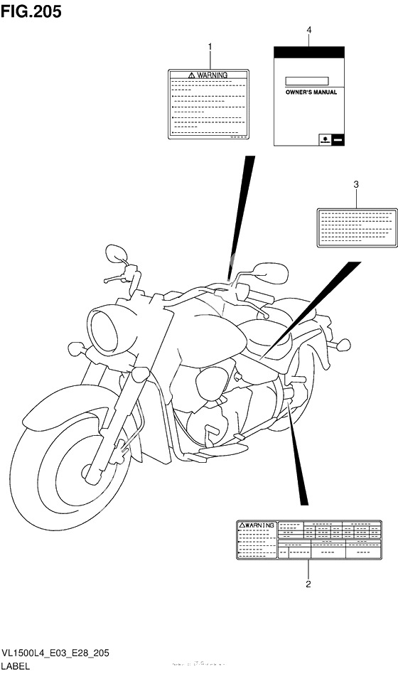 Информационные наклейки (Vl1500L4 E33)