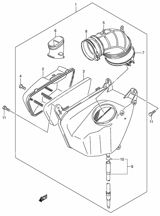 Air cleaner              

                  Rear