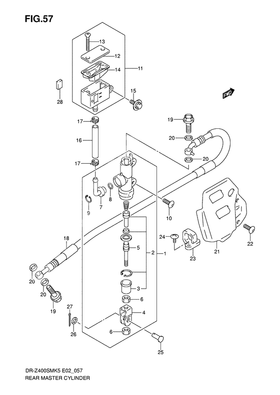 Rear master cylinder