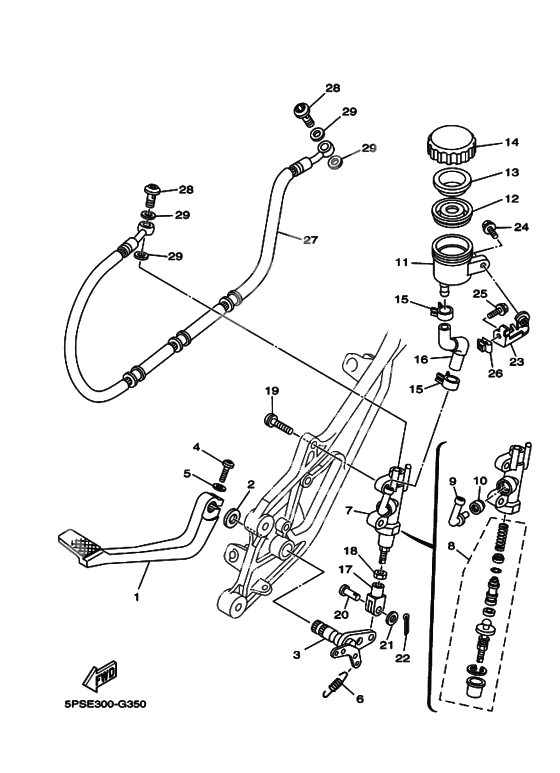 Rear master cylinder