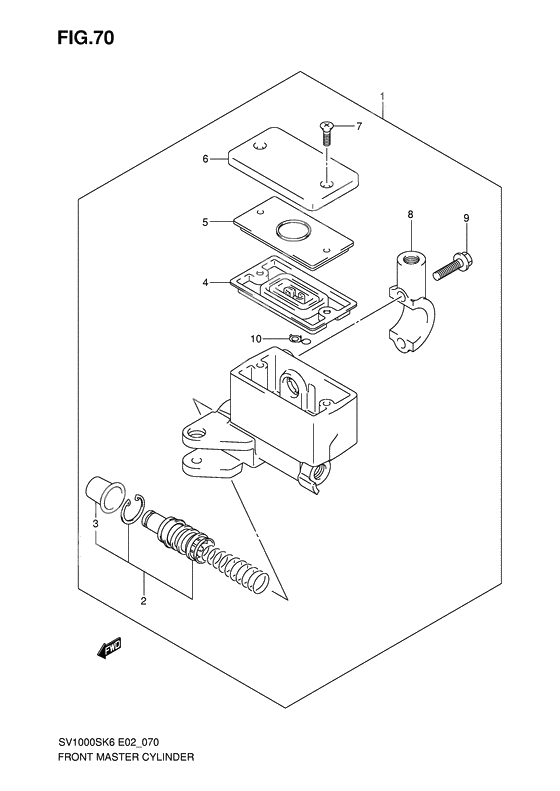 Front master cylinder              

                  Sv1000k6/u1k6/u2k6/k7/u2k7