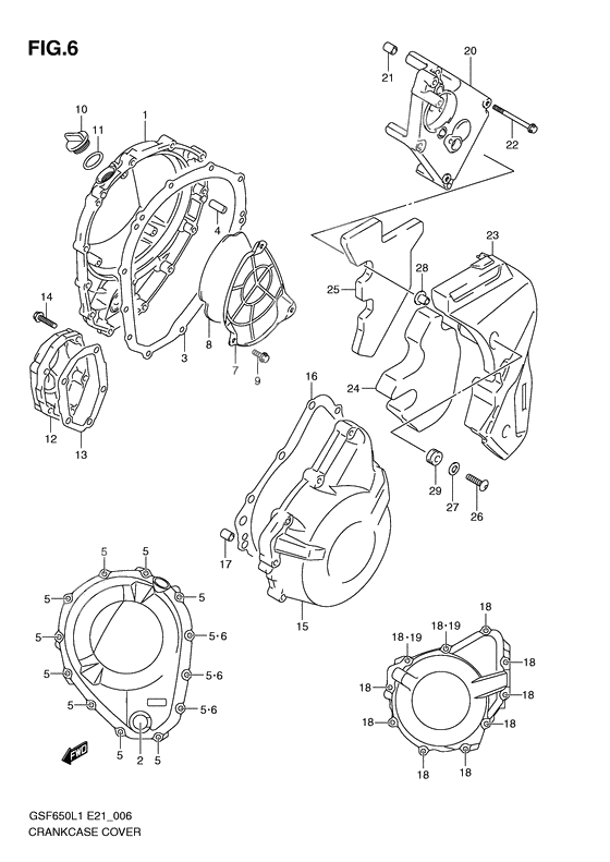 Crankcase cover ass`y (v