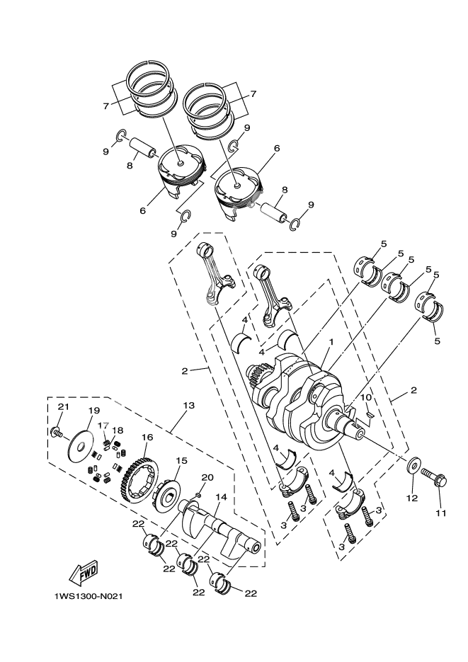 CRANKSHAFT AND PISTON