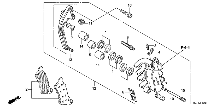 Front brake caliper              

                  L.) (CBF600SA/NA