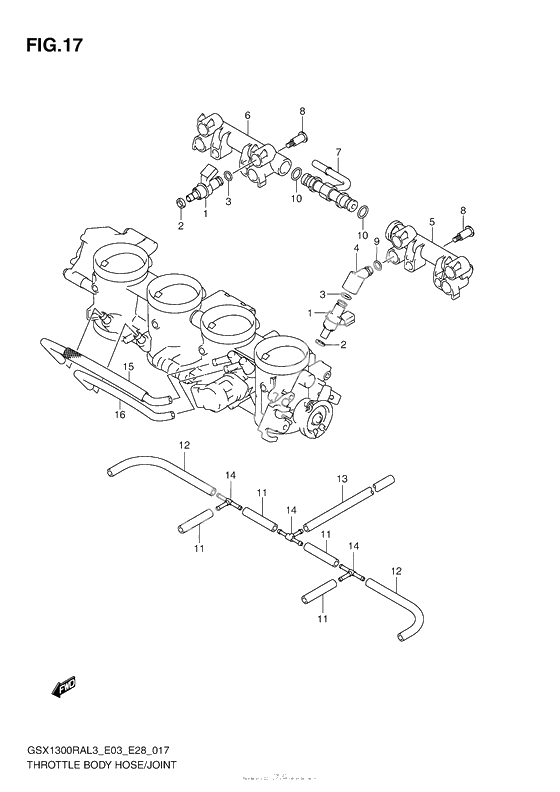 Throttle Body Hose/joint (Gsx1300Ral3 E28)