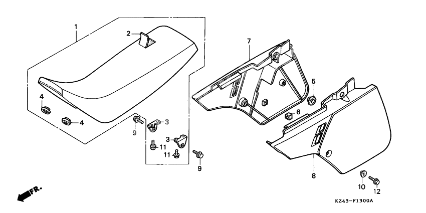 Seat/side cover              

                  CR125RL
