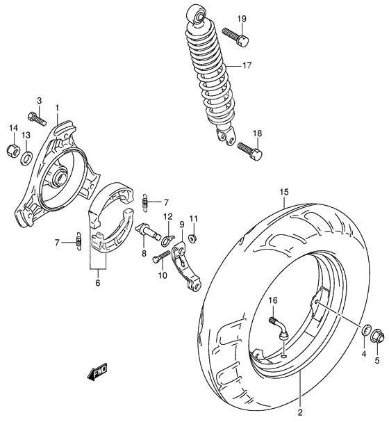 Rear wheel complete assy