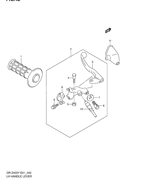 Left handle lever              

                  Dr-z400ey/ek1/ek2/ek3/ek4 e1, dr-z400ey p37