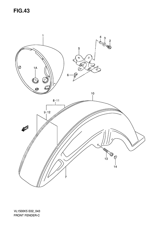 Front fender              

                  Model k5/k6/k7/k8