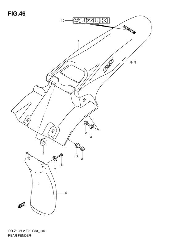 Rear fender              

                  Dr-z125l2 e33