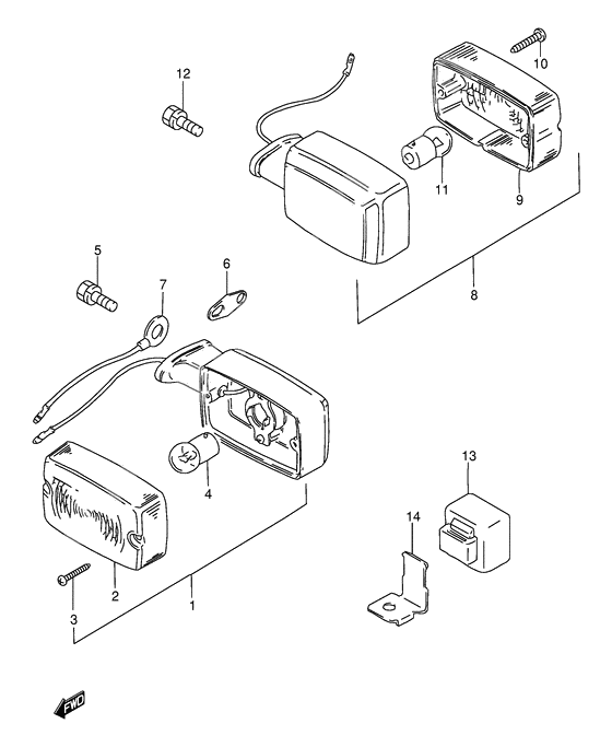 Turnsignal front & rear lamp              

                  Model w p9