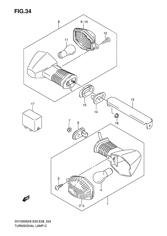 Turnsignal front & rear lamp              

                  Sv1000