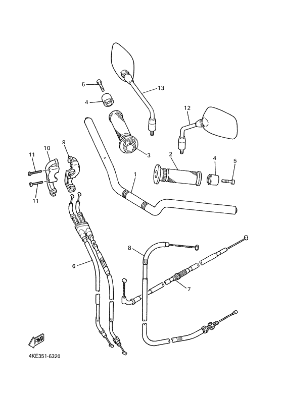 Steering handle. cable