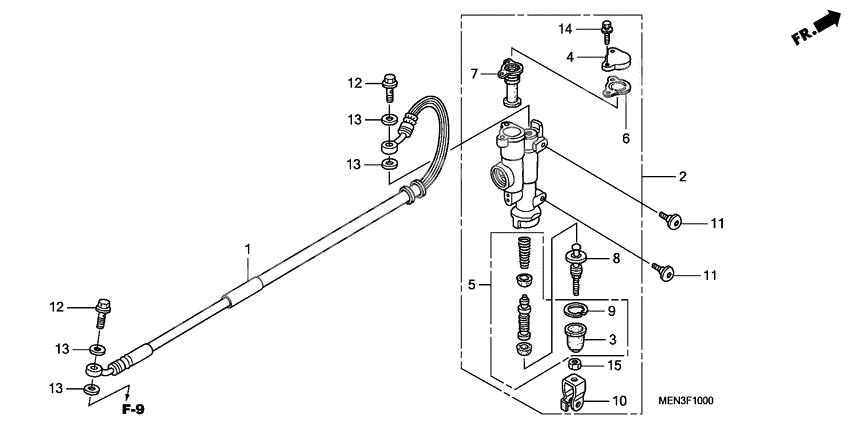 Rr. brake master cylinder