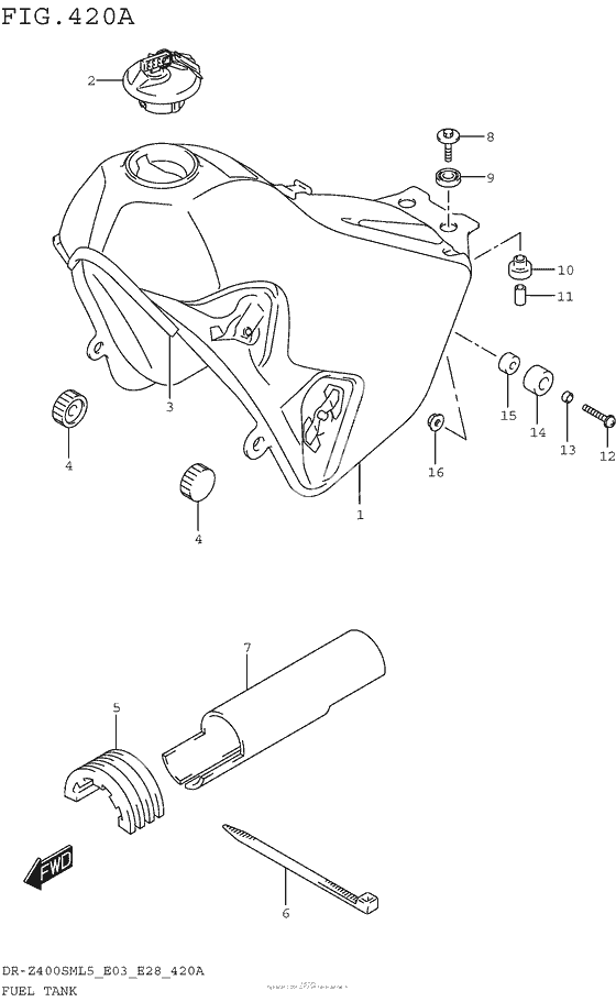 Топливный бак (Dr-Z400Sml5 E03)