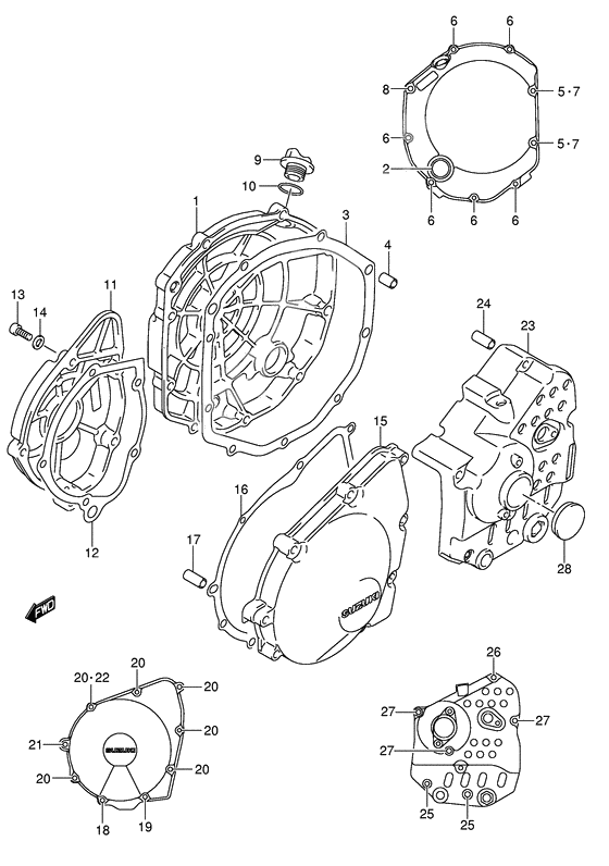 Crankcase cover ass`y (v