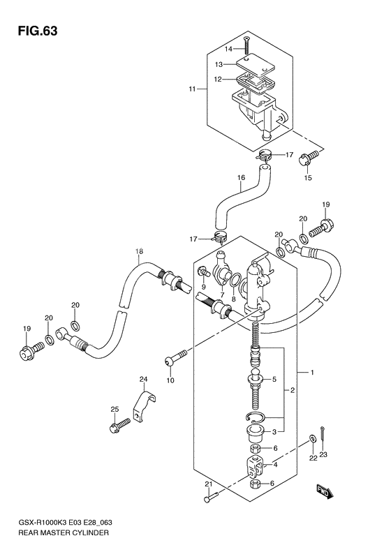 Rear master cylinder