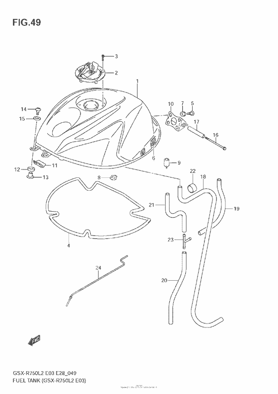 Топливный бак (Gsx-R750 L2 E03)