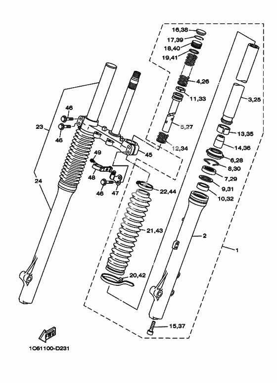 Вилка передней оси