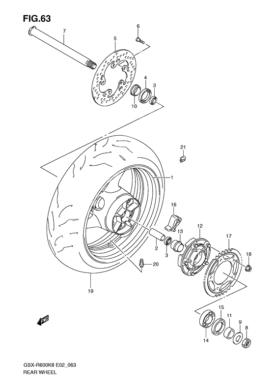 Rear wheel complete assy