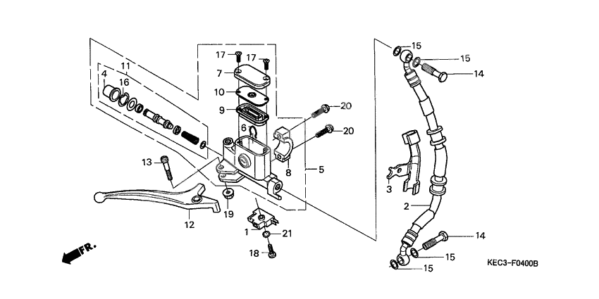 Front brake master cylinder
