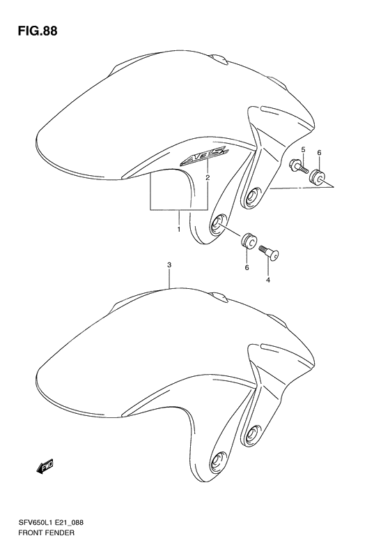 Front fender              

                  Sfv650ual1 e21