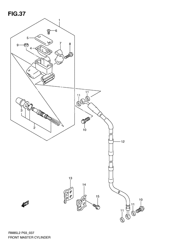 Front master cylinder              

                  Rm85l2 p03