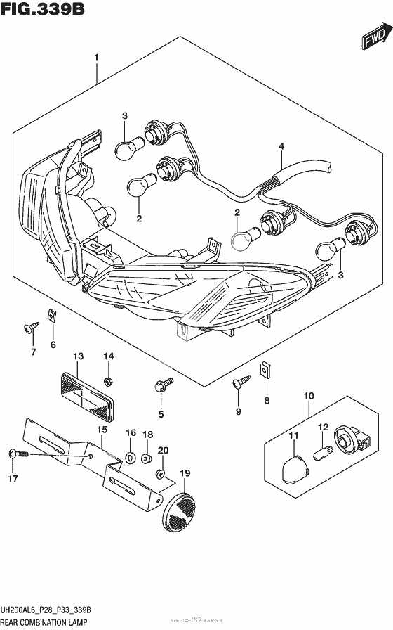 Задний фонарь (Стоп-сигнал) (Uh200Al6 P33)