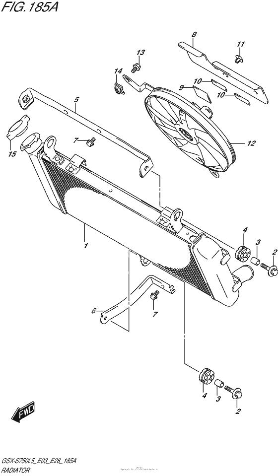 Радиатор (Gsx-S750L5 E03)