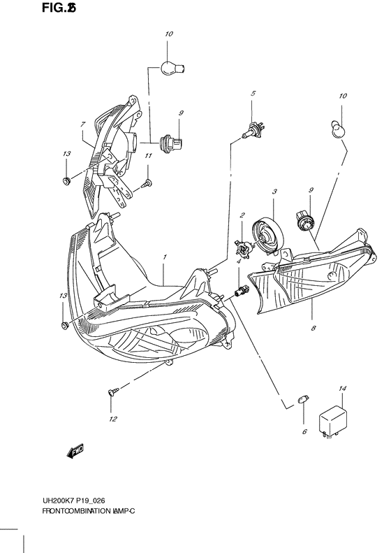 Front combination lamp