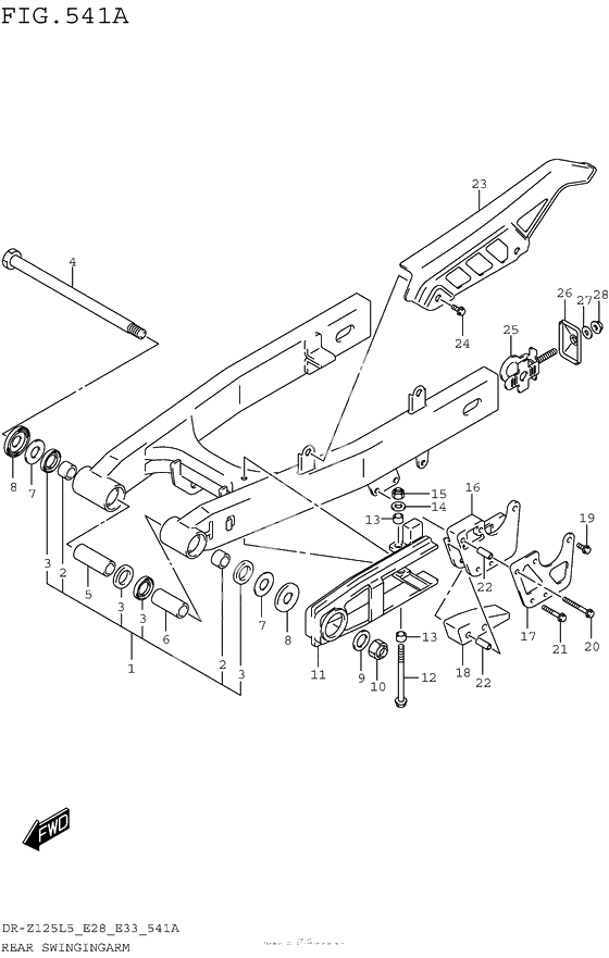 Задний рычаг (Маятник) (Dr-Z125L5 E28)