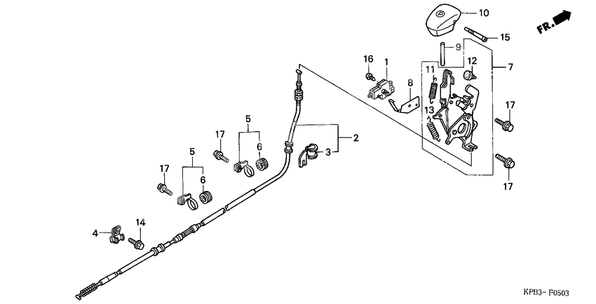 Parking brake rod knob