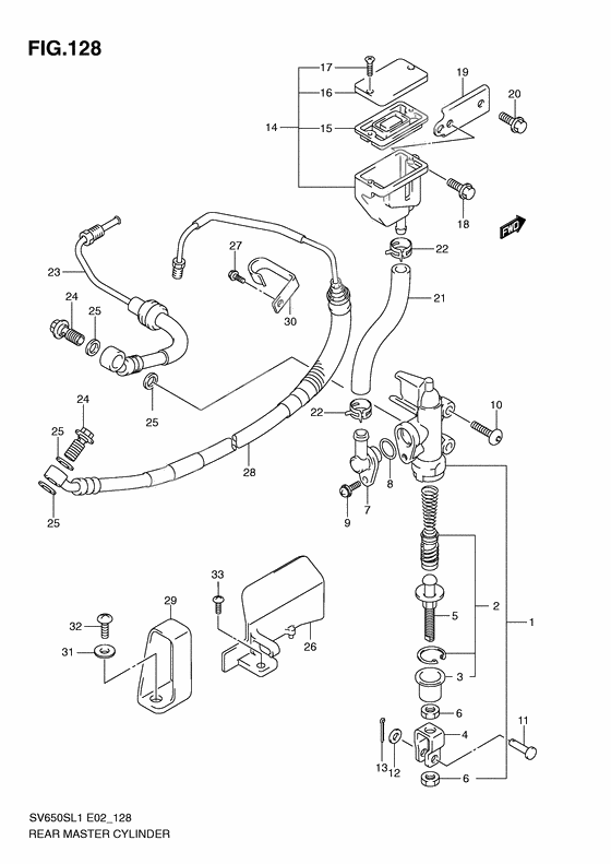 Rear master cylinder              

                  Sv650sal1 e24