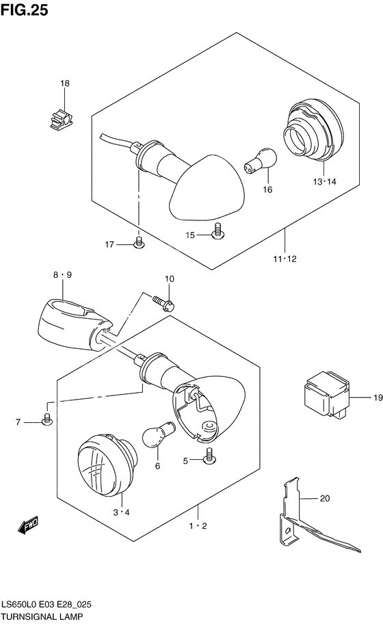 Turnsignal front & rear lamp