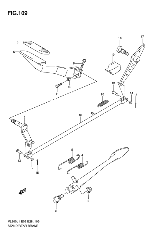 Stand - rear brake