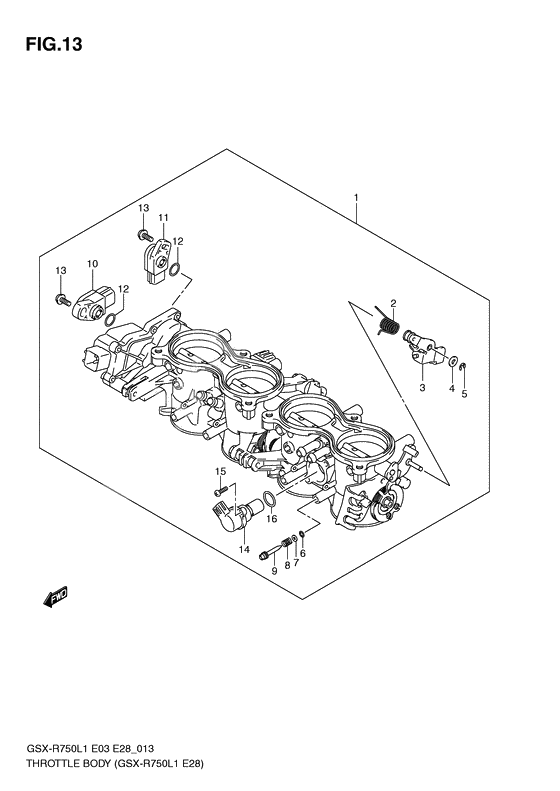 Throttle body              

                  Gsx-r750l1 e28