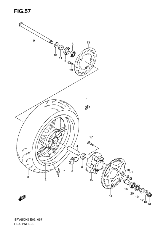 Rear wheel complete assy              

                  Sfv650k9/uk9/l0/ul0