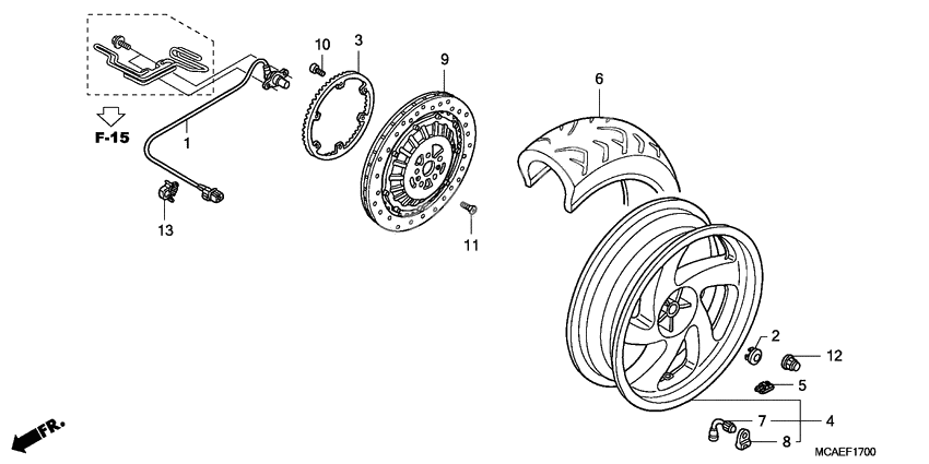 Rear wheel complete assy