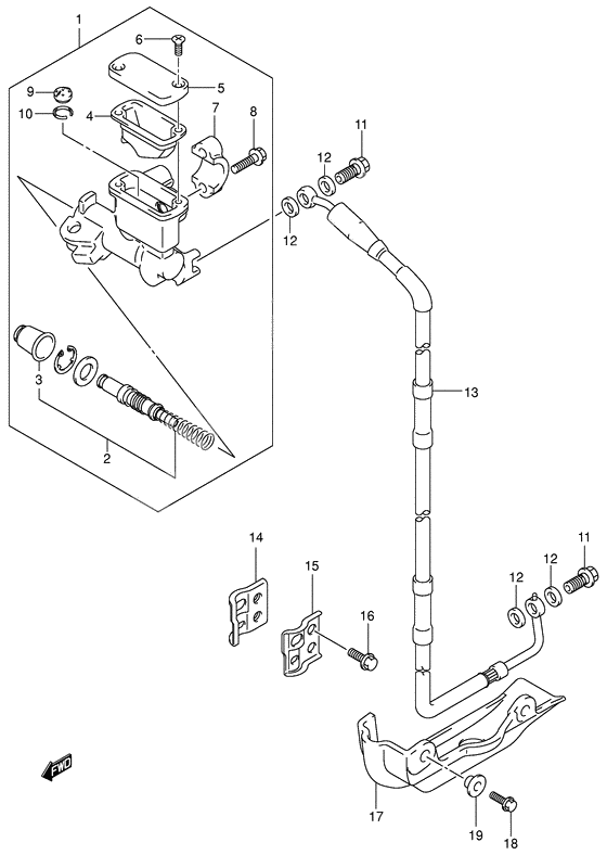 Front master cylinder              

                  Model k1/k2/k3