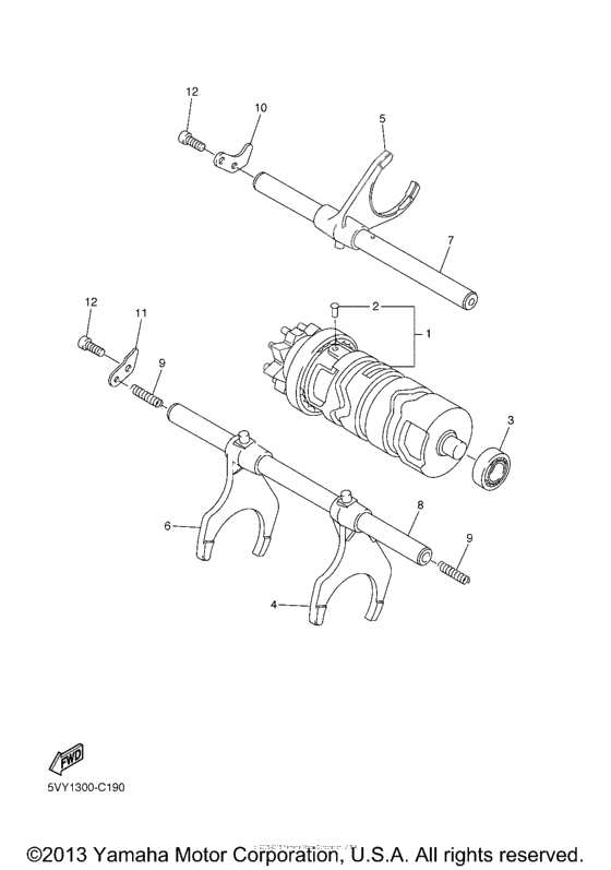 Shift cam fork