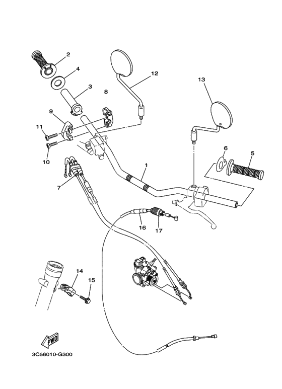 Steering Handle, Cable